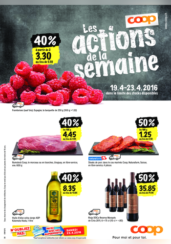 Les actions de la semaine Coop Supermarché