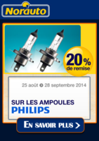 20% de remise sur les ampoules Philips - Norauto