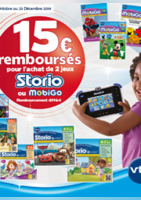 15€ remboursés pour l'achat de 2 jeux Storio ou Mobigo - JouéClub