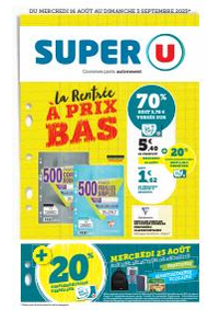 Prospectus Super U VILLEBOIS LAVALETTE : Rentrée des classes