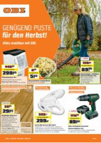 Prospectus OBI : GENÜGEND PUSTE für den Herbst!