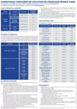 Promos et remises  : CONDITIONS TARIFAIRES DE LOCATION DE VÉHICULES FRANCE CARS