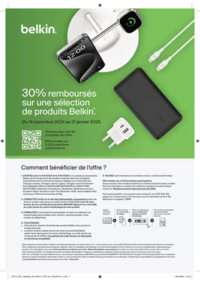 Prospectus Boulanger Rivesaltes : 30% remboursés sur une sélection de produits Belkin.