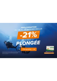 Prospectus Au Vieux Campeur SALLANCHES  : En ce moment : -21% sur toute la Plongée grâce à la Carte Club !