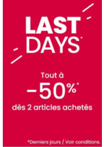 Prospectus Okaïdi : LAST DAYS Tout à -50% dès 2 articles achetés