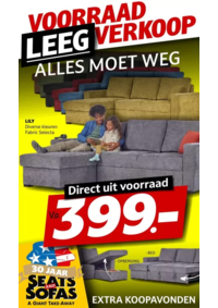 Prospectus Seats and Sofas Genk : Voorraad Leeg Verkoop