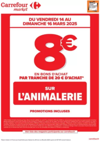 Prospectus Carrefour Market OLORON SAINTE MARIE : OPERATION BON D’ACHAT SUR L’ANIMALERIE