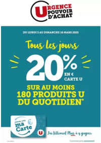 Prospectus Super U ST MICHEL CHEF CHEF : Tous les jours 20%