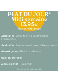 Prospectus Crocodile Hautmont - Maubeuge : Plat Du Jour