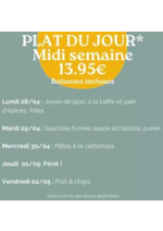 Prospectus crocodile : Plat Du Jour