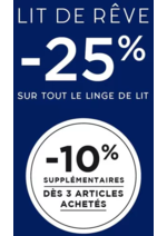 Promos et remises  : -25% SUR LE LINGE DE LIT