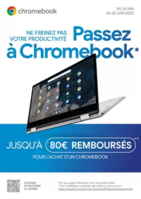 Prospectus Boulanger Cholet : Jusqu'à 80€ remboursés pour l'achat d'un Chromebook
