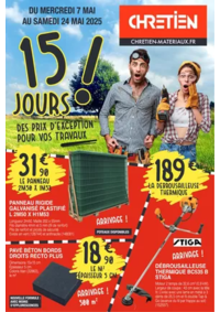 Prospectus CHRETIEN MATERIAUX Auxi-le-Château : 15 JOURS DE PRIX D'EXCEPTION POUR VOS TRAVAUX !