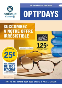 Prospectus Optique E.Leclerc DIGOIN : Optidays Ete