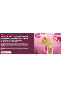 Prospectus Société Générale PARIS 29 BD HAUSSMANN : Jusqu'à 200 € offerts + votre cotisation Sobrio à 1 € / mois la première année
