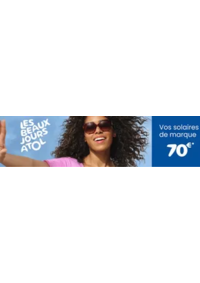 Prospectus Les opticiens Atol VALENCE 9 place de l'université : Vos solaires de marque 70€
