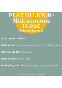 Prospectus Crocodile Lille - Villeneuve d’Ascq : Plat Du Jour