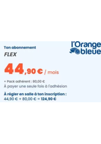 Prospectus L'Orange bleue Fitness Charleville-Mézières : 44,90€ par mois pour toute souscription d’un abonnement sans engagement, dans les clubs l’Orange ble
