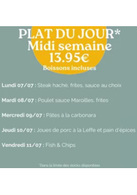 Prospectus Crocodile Paris - Massy : Plat Du Jour