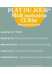 Prospectus Crocodile Creil - Saint-Maximin : Plat Du Jour