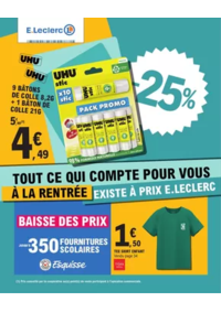 Prospectus E.Leclerc RAON L'ETAPE : RENTREE DES CLASSES