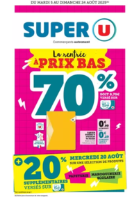 Prospectus Super U SEGRE : Spécial Rentrée des classes