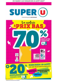 Prospectus Super U GORRON : Spécial Rentrée des classes