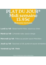 Promos et remises  : Plat Du Jour