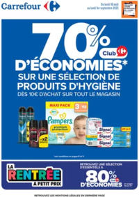 Prospectus Carrefour city PARIS 42 avenue de la Motte Picquet : 70% D'ÉCONOMIES SUR UNE SÉLECTION DE PRODUIT D'HYGIÈNE