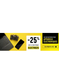 Prospectus 1001 Piles Batteries SAINT DIZIER : -25 % de réduction* sur une sélection de batteries pour appareils électroniques
