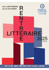 Prospectus Espace culturel E.Leclerc VARENNES SUR SEINE : GUIDE RENTREE LITTERAIRE