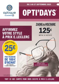 Prospectus Optique E.Leclerc SEZANNE : Optidays Rentree