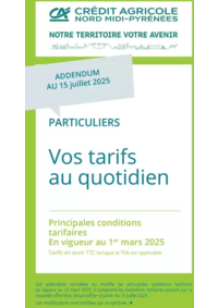 Particuliers Vos tarifs au quotidien Prospectus Crédit Agricole : Particuliers Vos tarifs au quotidien