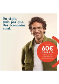 Prospectus Les opticiens mutualistes PARIS : Jusqu'a 60€* offerts sur l’achat d’une monture + verres antireflets