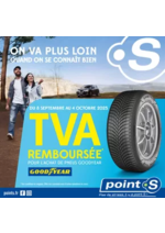 Promos et remises  : Mais ce n'est pas tout ! Dès deux pneus Goodyear achetés, vous avez une chance de gagner 200€ en bons d'achat