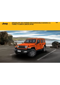 Prospectus Jeep Brest : WRANGLER 4XE HYBRIDE RECHARGEABLE SAHARA 2.0 TURBO T4 280KW (380CH) BVA8