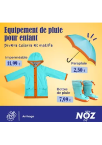 Prospectus NOZ Claira : Parapluie 2.50€, Bottes 7.99€