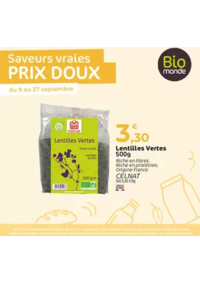 Prospectus Biomonde : Saveurs vraies PRIX DOUX
