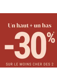 Prospectus Bréal Saint-Claude : 1 haut + 1 bas = -30%* sur le moins cher des 2 femme