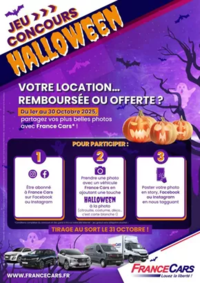Prospectus France Cars Valenciennes : Du 1er au 30 Octobre 2025, profitez et participez à notre Jeu Concours spécial Halloween !