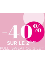 Promos et remises  : -40% sur le 2ème pull, sweat ou gilet femme