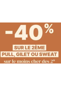 Prospectus Bonobo PAU Centre commercial LECLERC : Sweat acheté = -40% sur le 2ème Femme et Homme