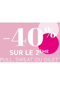 Prospectus Cache cache Aubergenville Centre commercial Family village : -40% sur le 2ème pull, sweat ou gilet femme