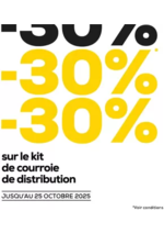 Promos et remises  : Jusqu’au 25 octobre, profitez de -30%* de réduction sur le kit de courroie de distribution