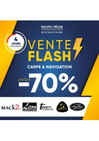 Prospectus Pacific Pêche LIMOGES : Jusqu'à -70% sur une sélection de grandes marques . Disponible en magasin et sur le web !