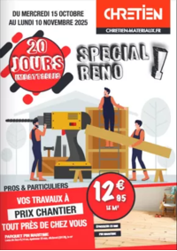 Prospectus CHRETIEN MATERIAUX Calais : Special Reno!