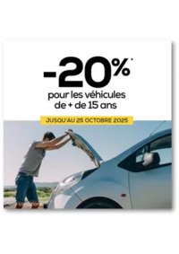 Prospectus Midas Colombes : Jusqu’au 25 octobre, profitez de -20%* sur les pièces et les forfaits pour les véhicules de + de 15 