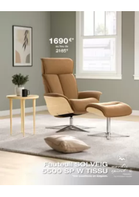 Prospectus Monsieur meuble IBOS : En PROMOTION* ce mois-ci : le fauteuil Nordic Spirit Solveig 5500 SP W à 1 690 € au lieu de 2 185 €.