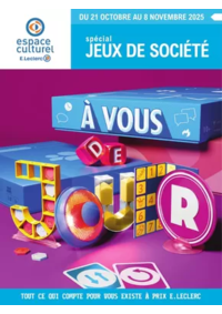 Prospectus Espace culturel E.Leclerc BOURG LES VALENCE : E.Leclerc Espace Culturel GUIDE LUDO & JEUX DE SOCIETE