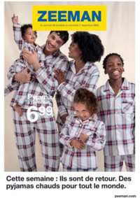 Prospectus Zeeman Sevran : Cette semaine : Ils sont de retour. Des pyjamas chauds pour tout le monde.